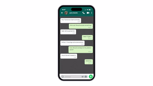 WhatsApp Phone Chat Animation AI motion template preview