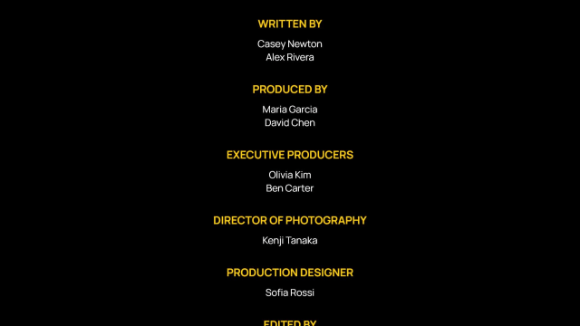 Classic Film Credits Roll AI motion template preview