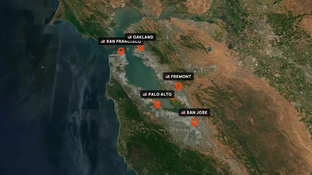 Bay Area City Pin Marker Reveal AI motion template preview