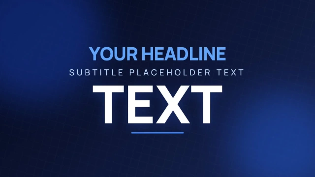 Kinetic Typography Reveal Blue AI motion template preview