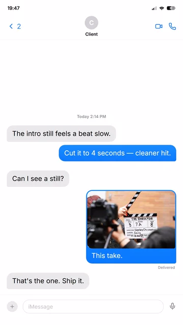 iMessage Chat Animation AI motion template preview