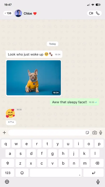 WhatsApp Chat with Keyboard Typing AI motion template preview