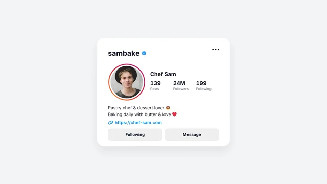 Instagram Follow Profile Card AI motion template preview