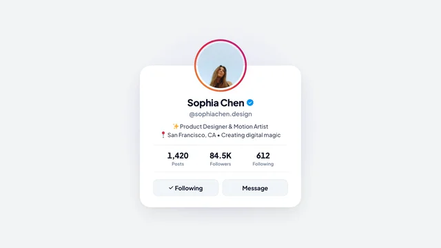 Instagram Follow Popup AI motion template preview