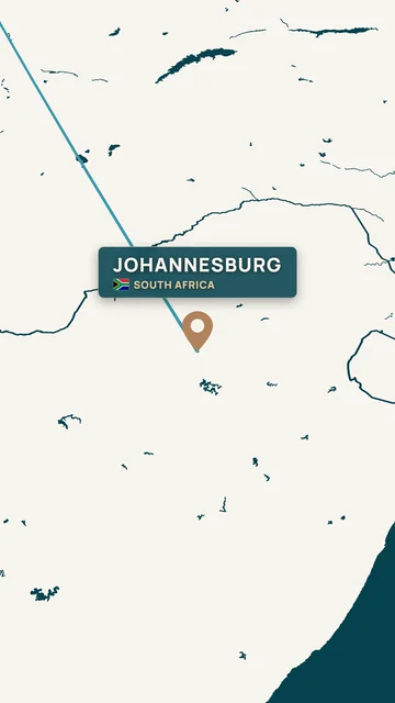 Madrid to Johannesburg Flight Route AI motion template preview